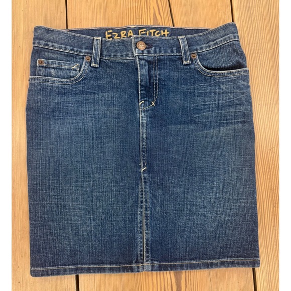 Abercrombie & Fitch Dresses & Skirts - Vintage Ezra Fitch Denim Mini Skirt Y2K Medium Wash Blue Size 27 USA Made